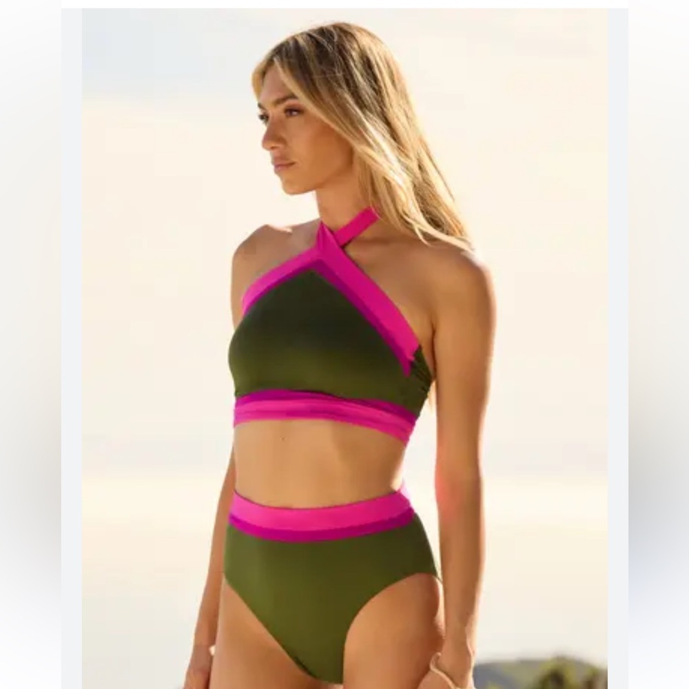 Trina Turk Monaco high neck bikini top